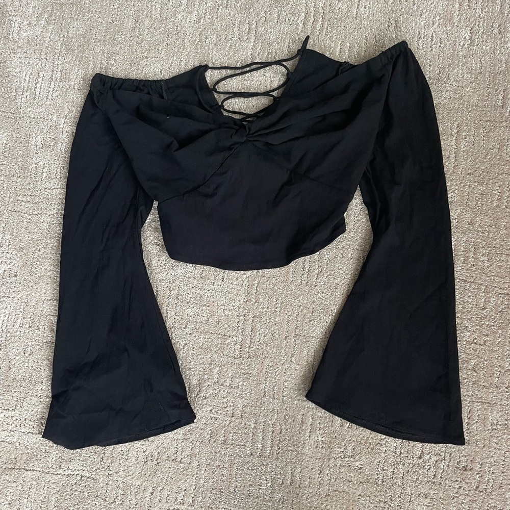Free people black long sleeve top size small